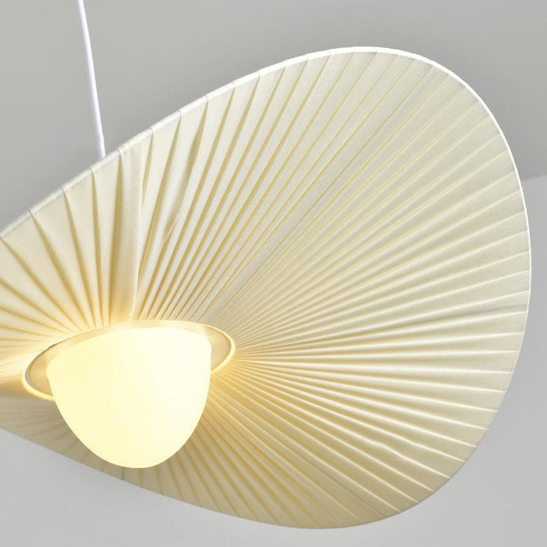 Nordic Creative Acrylic Fabric Straw Hat 1-Light Pendant Light