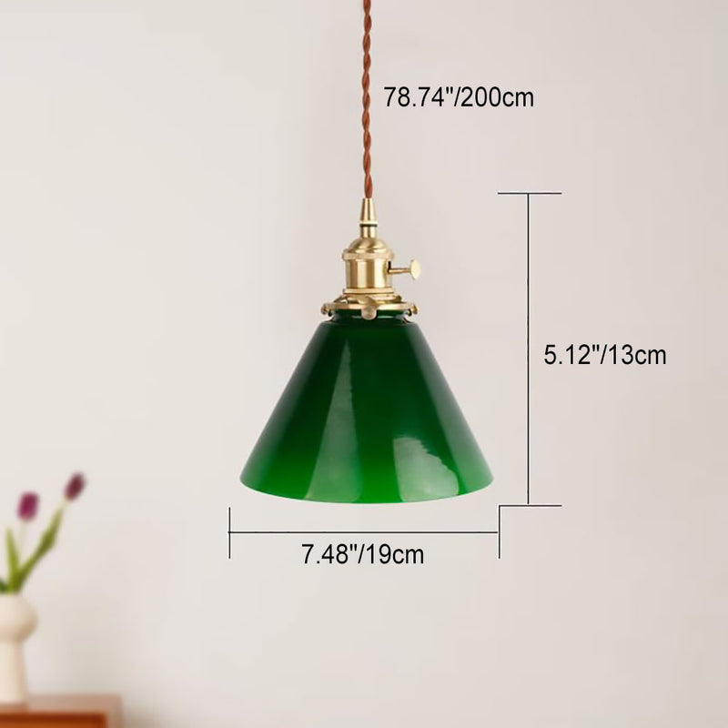 Moderne einfache Smaragdglas-Horn 1-Licht Pendelleuchte 