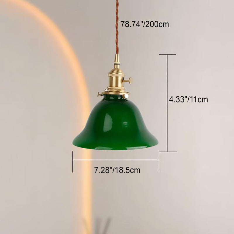 Moderne einfache Smaragdglas-Horn 1-Licht Pendelleuchte 