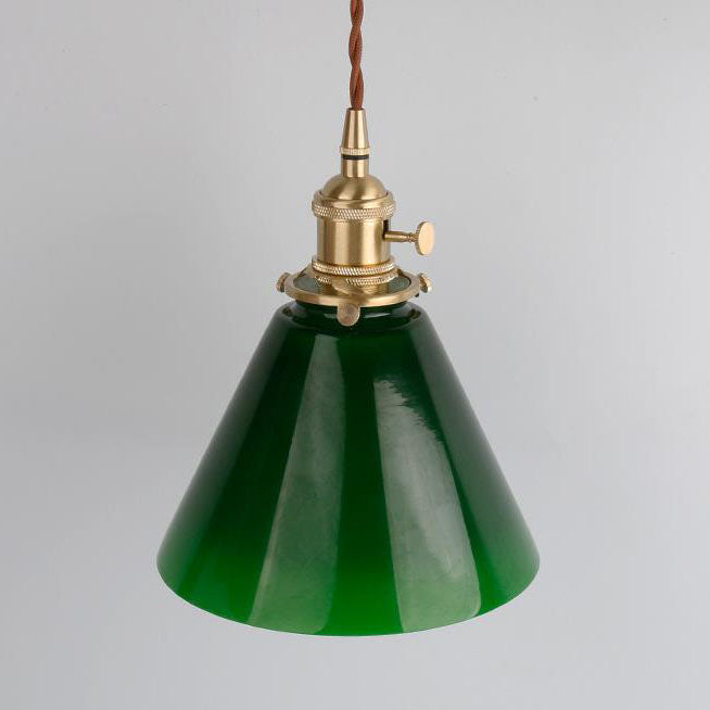 Moderne einfache Smaragdglas-Horn 1-Licht Pendelleuchte 