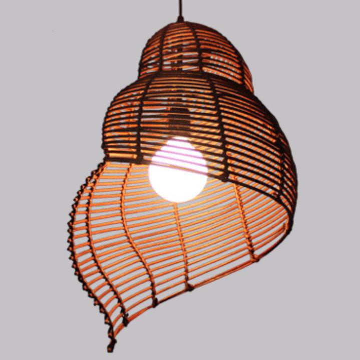 Moderne kreative Persönlichkeit Rattan Conch 1-Licht Pendelleuchte 