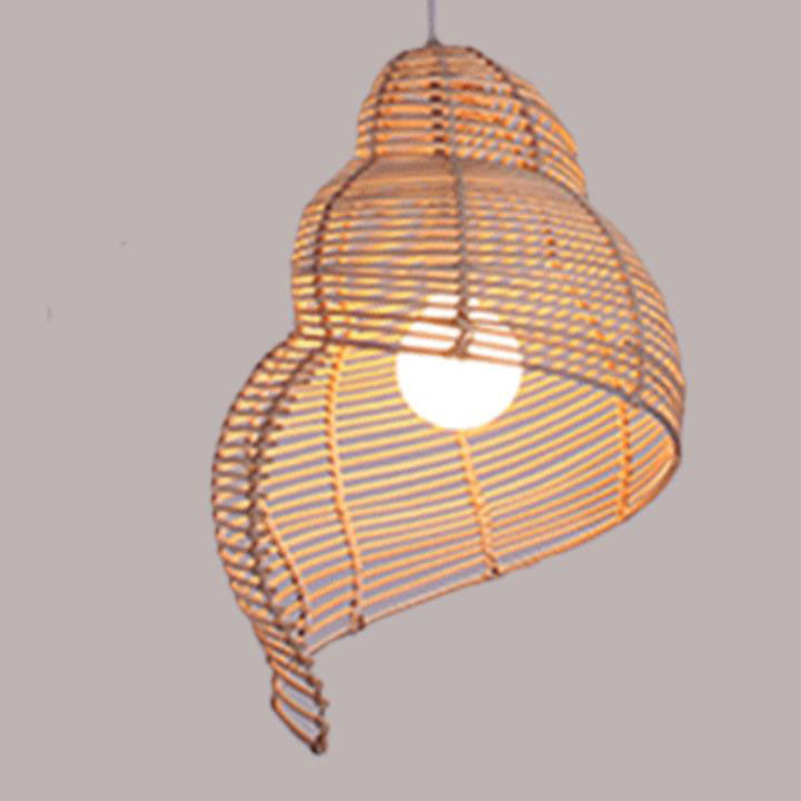 Moderne kreative Persönlichkeit Rattan Conch 1-Licht Pendelleuchte 