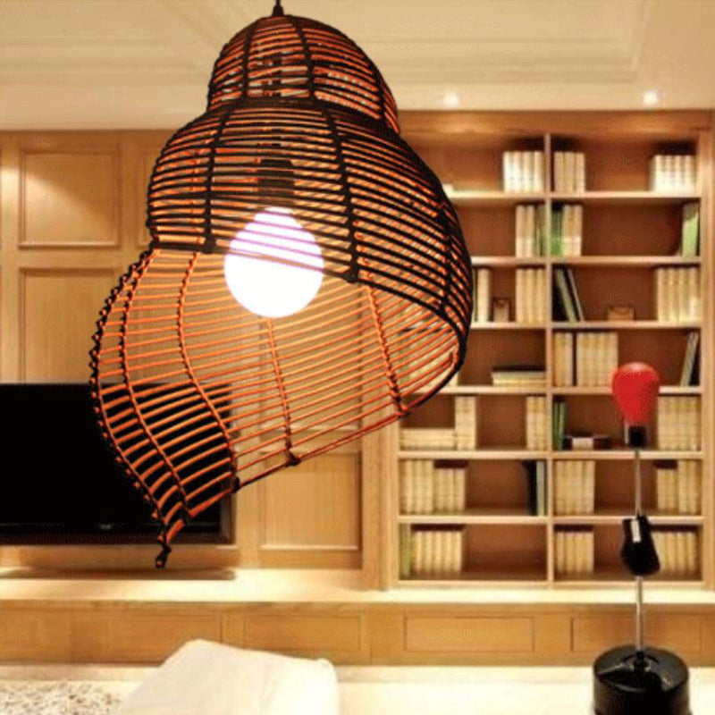 Moderne kreative Persönlichkeit Rattan Conch 1-Licht Pendelleuchte 