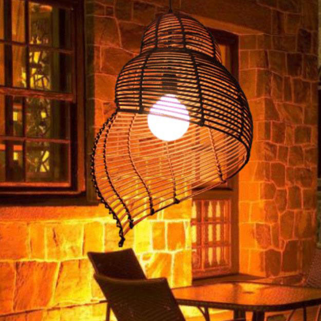 Moderne kreative Persönlichkeit Rattan Conch 1-Licht Pendelleuchte 