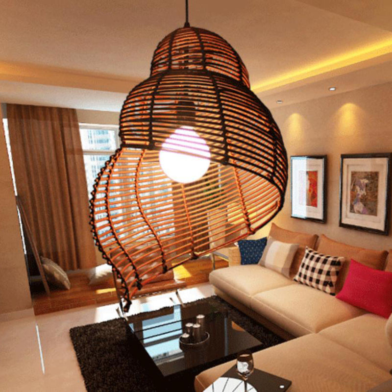 Moderne kreative Persönlichkeit Rattan Conch 1-Licht Pendelleuchte 