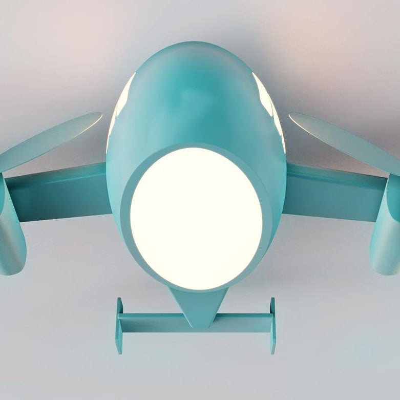 Plafonnier LED en fer forgé avec dessin animé créatif nordique pour enfants, plafonnier encastré pour avion 