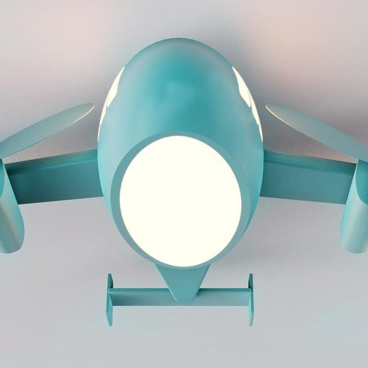 Plafonnier LED en fer forgé avec dessin animé créatif nordique pour enfants, plafonnier encastré pour avion 