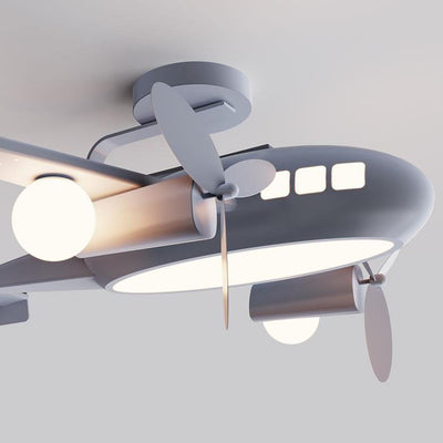 Nordic Creative Kids Cartoon Wrought Iron Airplane LED Pendant Light