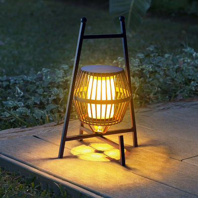 Solar Modern Simple Stainless Steel Cage LED Outdoor Landscape Light