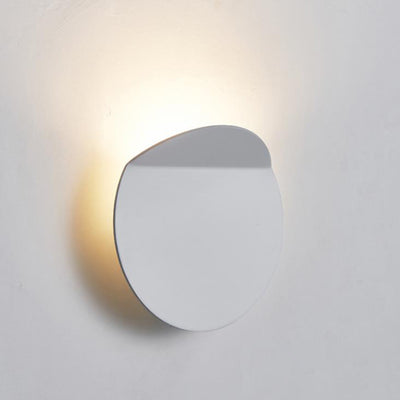 Danish Minimalist Brushed Aluminum Folded Disc LED Wall Sconce Lamp