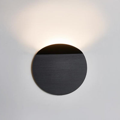 Danish Minimalist Brushed Aluminum Folded Disc LED Wall Sconce Lamp