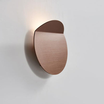 Danish Minimalist Brushed Aluminum Folded Disc LED Wall Sconce Lamp