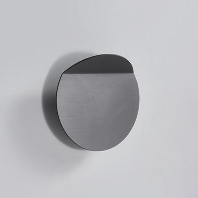 Danish Minimalist Brushed Aluminum Folded Disc LED Wall Sconce Lamp