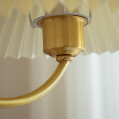 Zeitgenössischer nordischer Retro-Kronleuchter aus Vollkupfer mit Falten, 3/5-Licht für das Wohnzimmer 