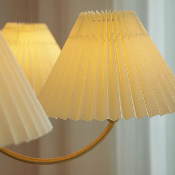 Zeitgenössischer nordischer Retro-Kronleuchter aus Vollkupfer mit Falten, 3/5-Licht für das Wohnzimmer 