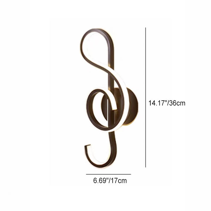 Abat-jour en Silicone souple avec Note de musique, Art déco moderne, applique murale LED pour chambre à coucher 
