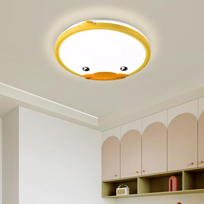 Creative Adorable Duck Totoro Acrylic Round LED Kids Flush Mount Ceiling Light