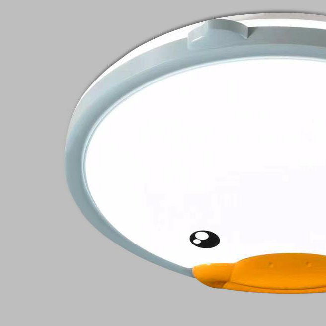 Creative Adorable Duck Totoro Acrylic Round LED Kids Flush Mount Ceiling Light
