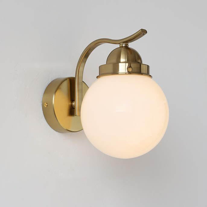 Lámpara Aplique de Pared de 1 Luz con Bola de Vidrio de Simplicidad Moderna para Sala de Estar 