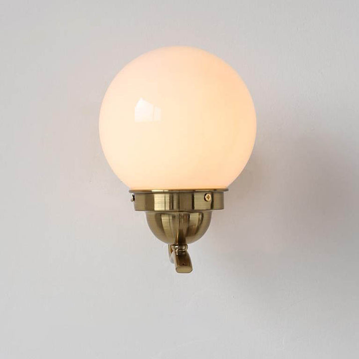 Lámpara Aplique de Pared de 1 Luz con Bola de Vidrio de Simplicidad Moderna para Sala de Estar 