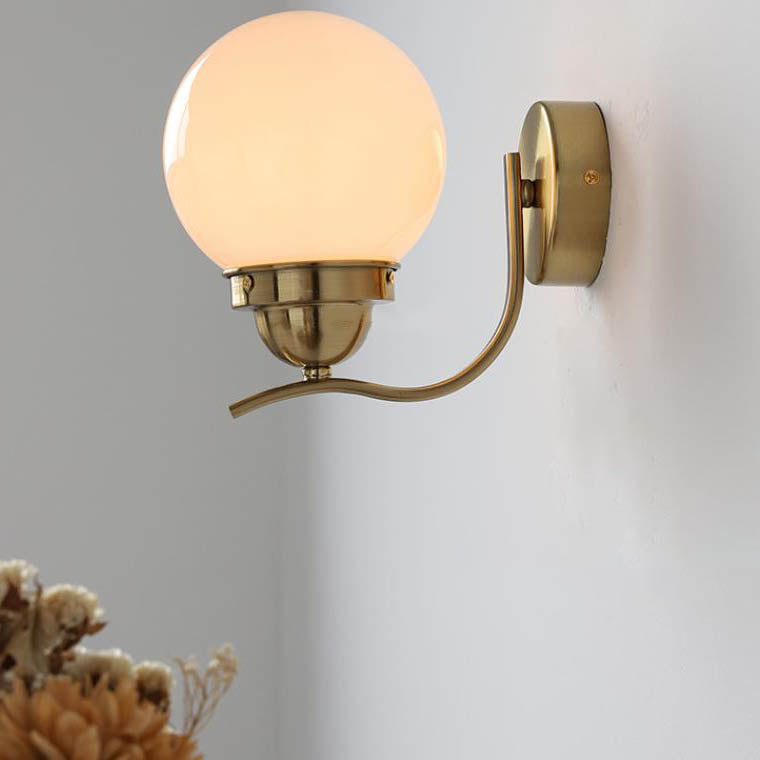 Lámpara Aplique de Pared de 1 Luz con Bola de Vidrio de Simplicidad Moderna para Sala de Estar 