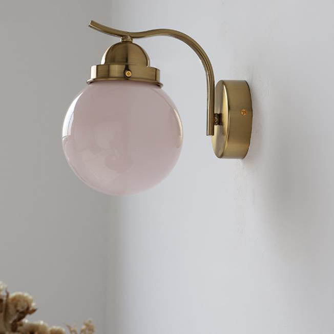 Lámpara Aplique de Pared de 1 Luz con Bola de Vidrio de Simplicidad Moderna para Sala de Estar 