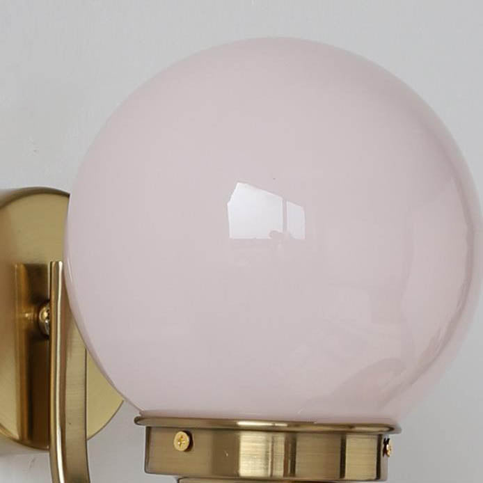 Lámpara Aplique de Pared de 1 Luz con Bola de Vidrio de Simplicidad Moderna para Sala de Estar 