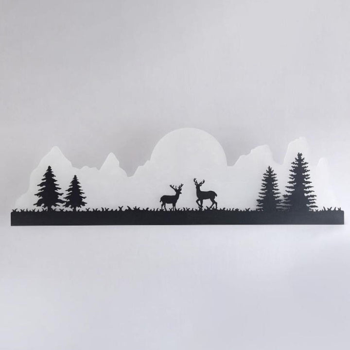 Traditionelle chinesische Eisen-Acryl-Landschaftsmalerei Außen-LED-Wandleuchte für den Garten 