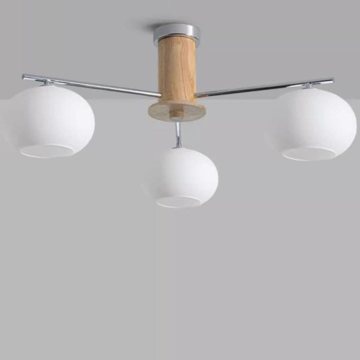 Candelabro de 3/5/6/8 luces con rayas de vidrio y herrajes de madera de simplicidad moderna para sala de estar 