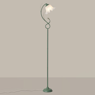 Contemporary Creative Wrought Iron Acrylic Flower 1-Light Standing Floor Lamp For Bedroom