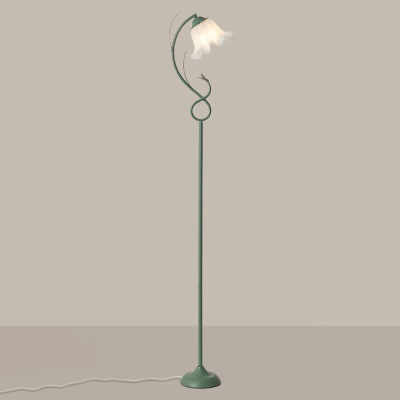 Contemporary Creative Wrought Iron Acrylic Flower 1-Light Standing Floor Lamp For Bedroom