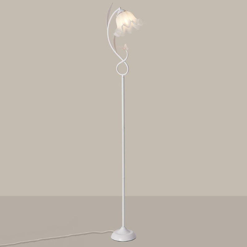 Contemporary Creative Wrought Iron Acrylic Flower 1-Light Standing Floor Lamp For Bedroom