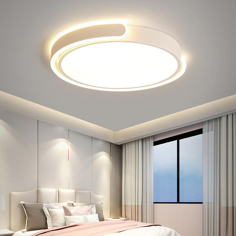 ضوء سقف LED مثبت بشكل متدفق من الألمنيوم الأكريليكي المستدير بتصميم بسيط حديث لغرفة النوم 