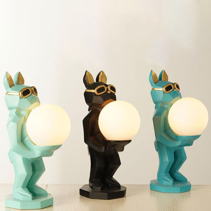 Zeitgenössische kreative Harz-Einhorn-Glaslampe 1-Licht Kinder-Tischlampe für das Schlafzimmer 