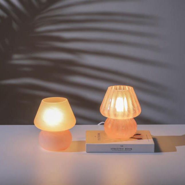 Moderne Einfachheit Glas Pilz 1-Licht Tischlampe für das Schlafzimmer 