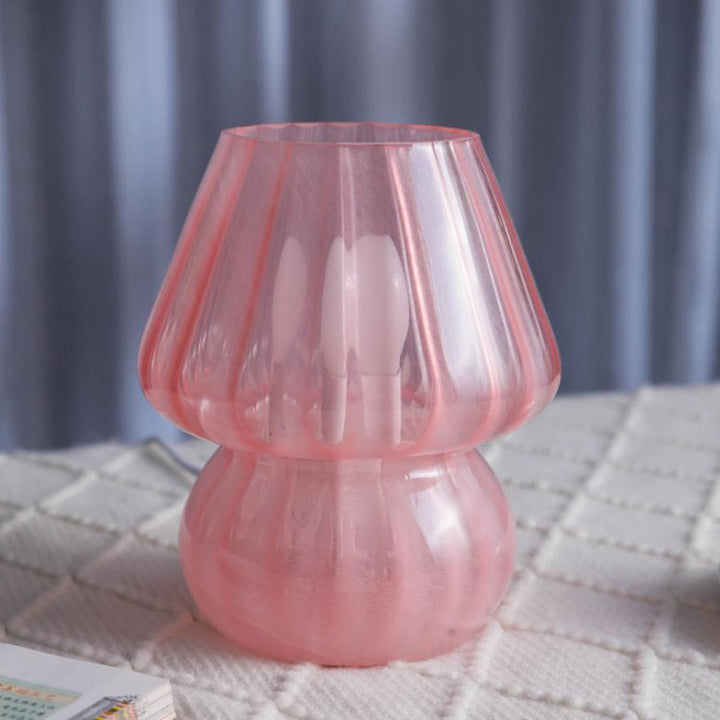 Moderne Einfachheit Glas Pilz 1-Licht Tischlampe für das Schlafzimmer 