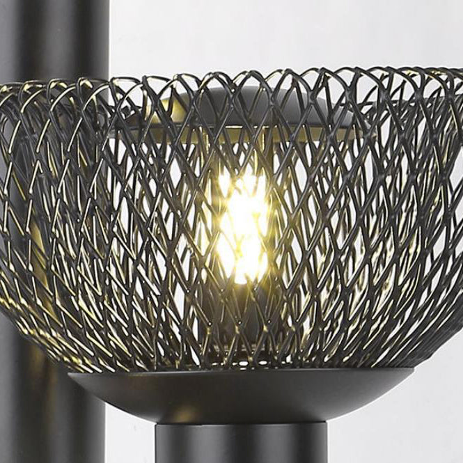 Lámpara de Mesa de 3 Luces con Base de Hardware Semicircular Geométrica de Malla de Hierro Ecléctica Moderna para Oficina en Casa 