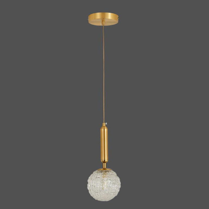 Nordic Vintage Grün Messing Glas 1-flammige Pendelleuchte 
