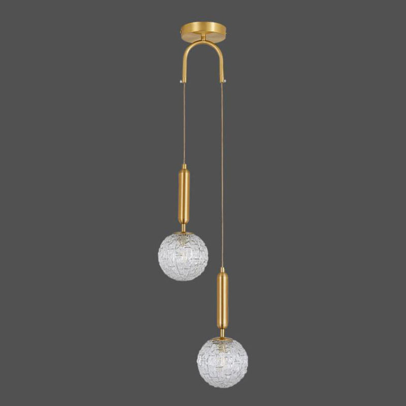 Nordic Vintage Grün Messing Glas 1-flammige Pendelleuchte 