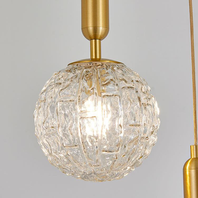 Nordic Vintage Grün Messing Glas 1-flammige Pendelleuchte 