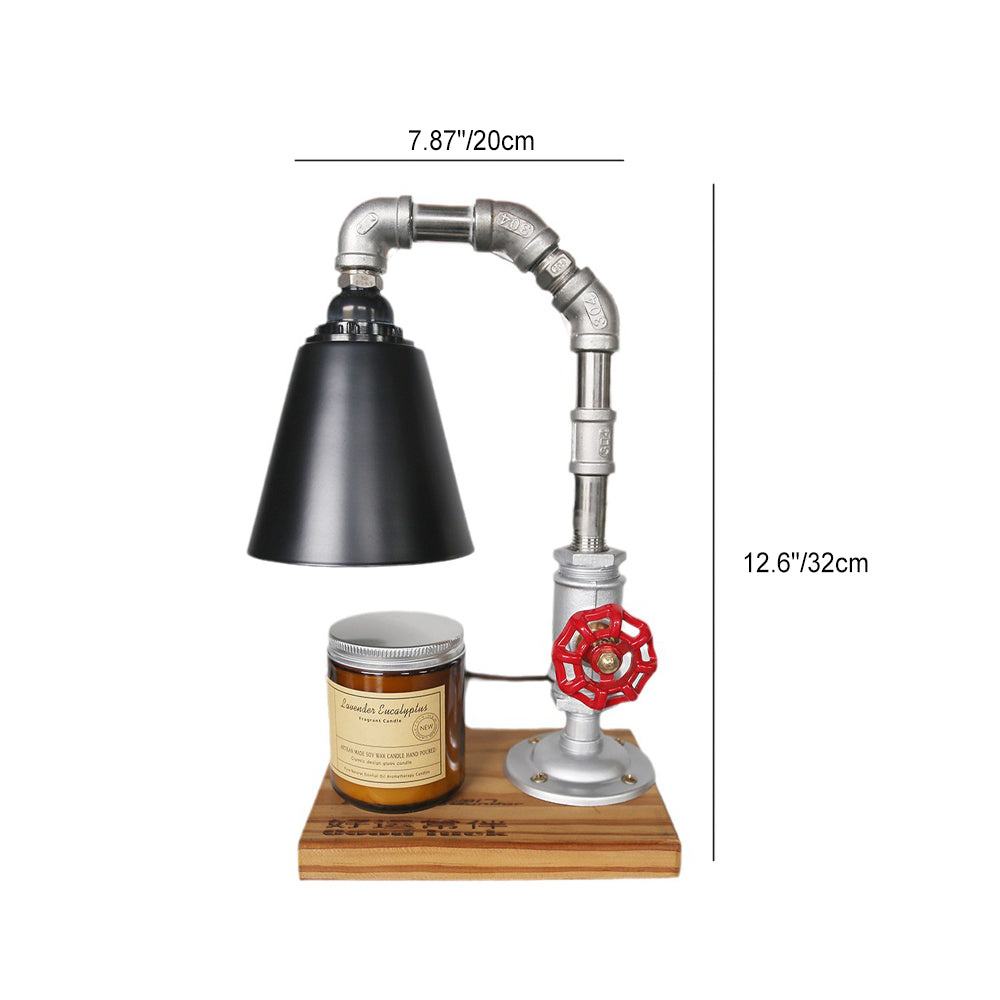 Lámpara de Mesa de Cera Derretida de Aroma de 1 Luz de Acero Inoxidable de Fontanería Industrial Contemporánea para Dormitorio 