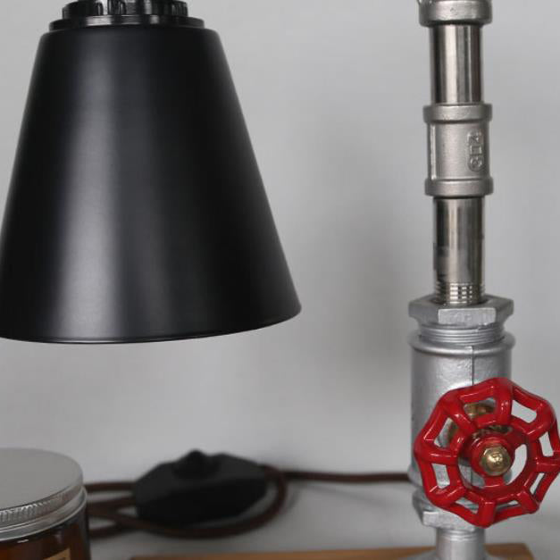Contemporary Industrial Plumbing Stainless Steel 1-Light Aroma Melt Wax Table Lamp For Bedroom