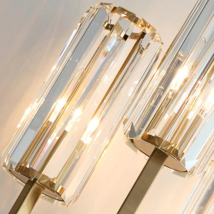 Moderne Luxus Zylinder Hardware Kristall 3-Licht Wandleuchte für Wohnzimmer 