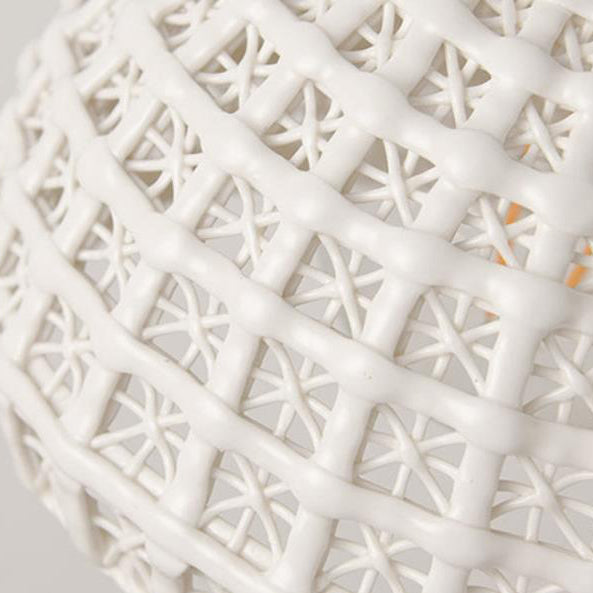 Contemporary Retro Ceramic Brass Copper-Plated Basket Shade 1-Light Pendant Light For Living Room &amp; Bedroom
