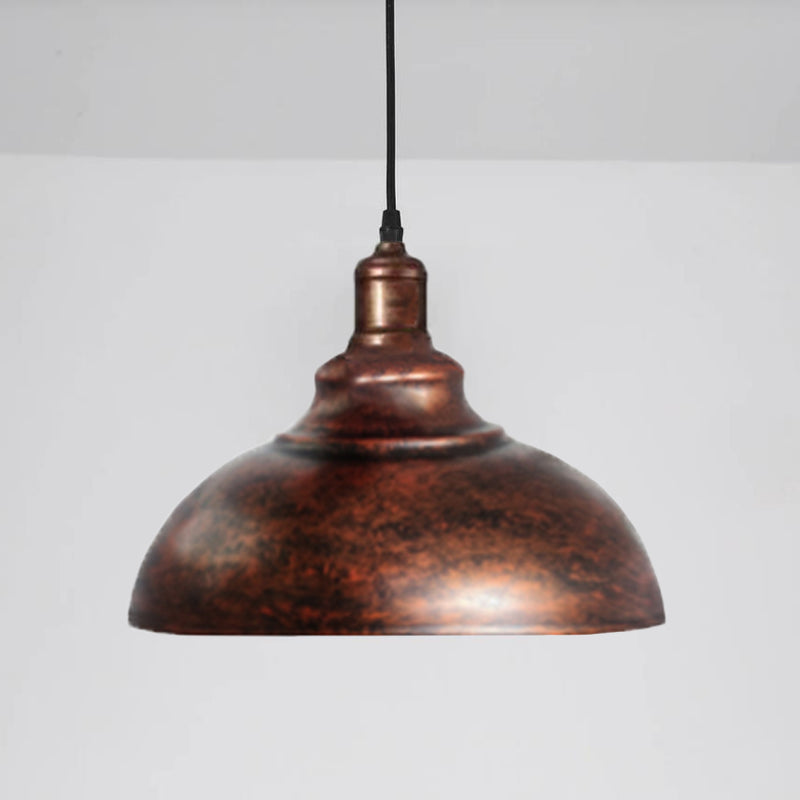 Industrial Antique Copper 1-Light Dome Pendant Light
