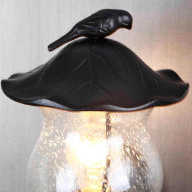 Traditionelle europäische Kürbisvogel-Aluminiumglas-Wandleuchte mit 1 Licht für die Außenterrasse 