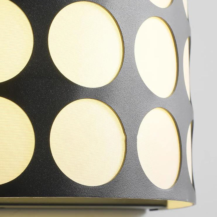 Contemporary Scandinavian Half Cylinder Dot Fabric Iron LED Wall Sconce Lamp For Living Room