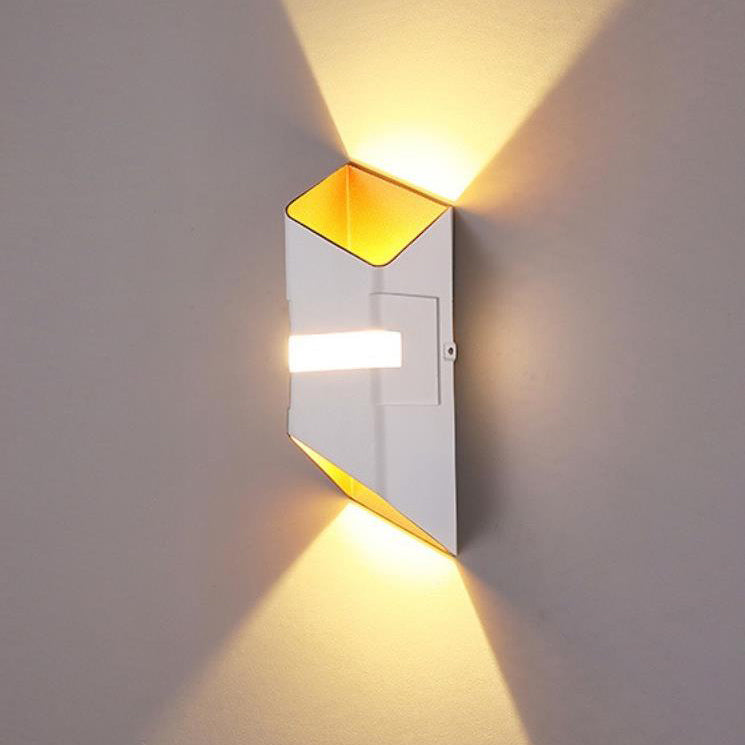 Contemporary Industrial Square Aluminum Glass Up And Down Beam Waterproof LED Wall Sconce Lamp For Outdoor Patio