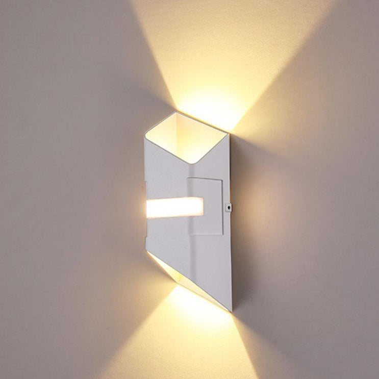 Lámpara de Aplique de Pared LED Impermeable de Haz Arriba y Abajo Cuadrado Industrial Contemporáneo para Patio Exterior 