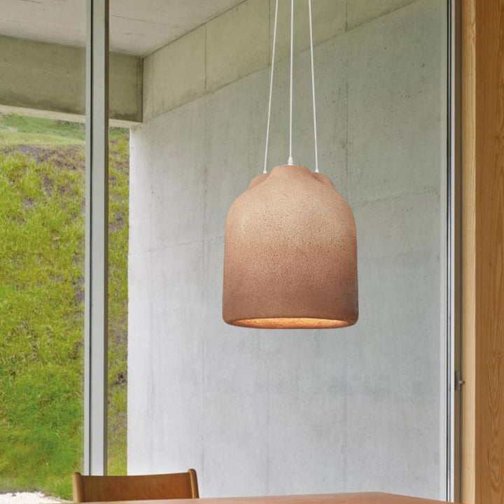 Contemporary Industrial High Density EPS Cylinder Jar Handmade 3- Light Pendant Light For Dining Room